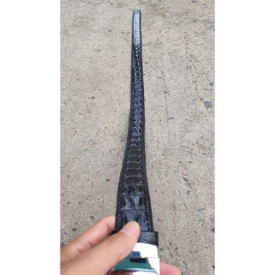 Thắt lưng da cá sấu Đan Viền Thủ Công Rất Bền! (mặt bạc)