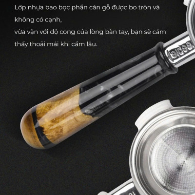 Tay cầm espresso không đáy kết hợp của gỗ và nhựa cây tư nhiên FEEPIE