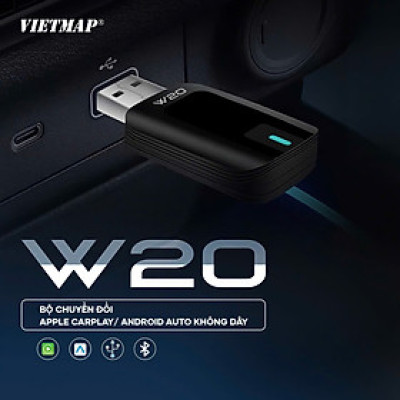 VIETMAP W20 - Thiết bị chuyển đổi CarPlay/ A.ndroid Auto không dây - Hàng chính hãng