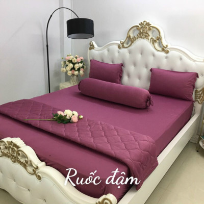 Bộ drap thun Hàn Quốc loại 1 có mền 5 món ( 1 drap + 1 chăn chần bông + 3 áo gối) đủ size