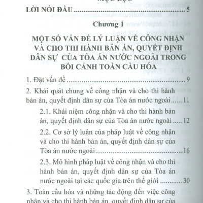 Công Nhận Và Cho Thi Hành Bản Án, Quyết Định Dân Sự Của Toà Án Nước Ngoài Trong Bối Cảnh Toàn Cầu Hoá Và Khuyến Nghị Cho Việt Nam (Sách chuyên khảo) - TS. Nguyễn Thu Thuỷ chủ biên