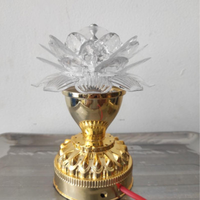 Đèn Led Hoa Sen Trang Trí MB 2003 7 Màu Xoay 360 Độ Cực Đẹp Cao 18cm