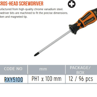 Tua vít 4 cạnh PH1 x 100mm Retta RXY5100 Thổ Nhĩ Kỳ