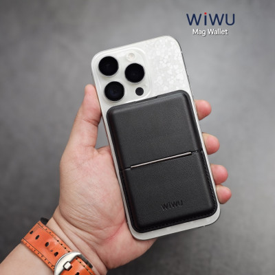 Ví da đựng Card từ tính tích hợp giá đỡ đa năng hiệu WiWU Mag Wallet ATM Visa Card Holder cho iPhone / điện thoại samsung - Hàng nhập khẩu