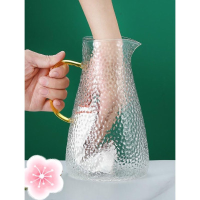 BÌNH ĐỰNG NƯỚC UỐNG THỦY TINH VÂN SẦN DÁNG THÁP CÓ THỂ ĐUN TRÊN BẾP HỒNG NGOẠI 1800ML