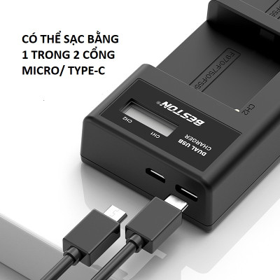 Bộ Pin F960/F750 Sạc Beston Dùng Cho Máy Ảnh Sony 6D 70D 60D 80D 5D3 5D2 6D2 7D2 5DSR 90D NX5 TRV1 - hàng nhập khẩu