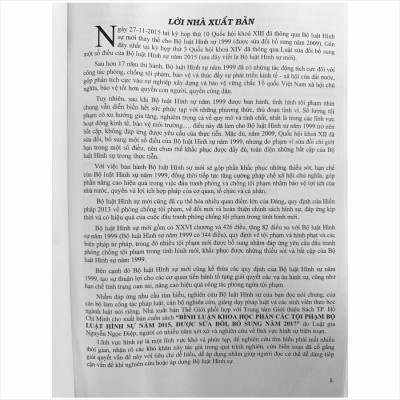 Sách Bình Luận Khoa Học Phần Các Tội Phạm Bộ Luật Hình Sự Năm 2015 Được Sửa Đổi, Bổ Sung Năm 2017 - Luật Gia Nguyễn Ngọc Diệp (V1302P)