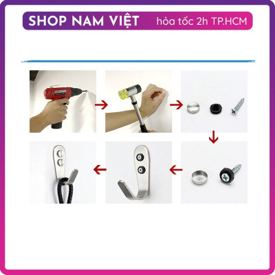 Set 2 Móc Inox Dày 3mm Treo Đồ Chắc Chắn (Kèm Vít)