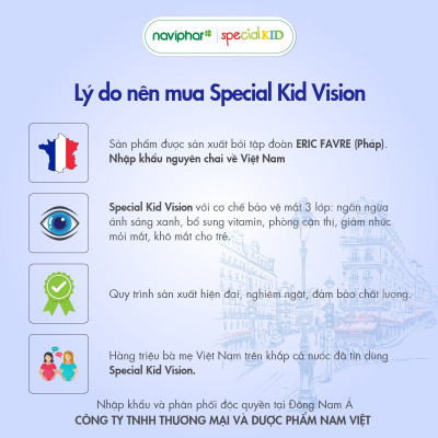 TPBVSK Special Kid Vision - Siro tăng cường thị lực, cơ chế bảo vệ mắt 3 lớp, hỗ trợ ngăn ngừa ánh sáng xanh (125ml) [Nhập khẩu Pháp]