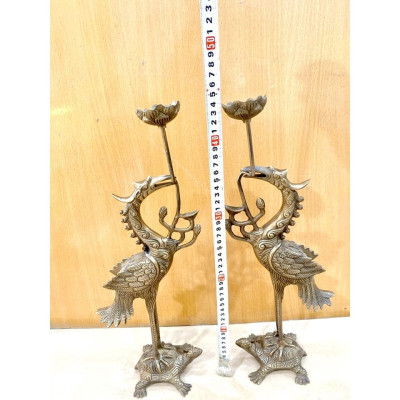 ĐÔI HẠC CAO 44 x 16 CM NẶNG 3 KG CHẤT LIỆU BẰNG ĐỒNG