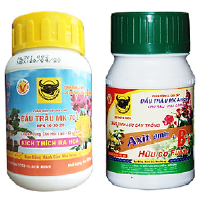 Combo phân bón kích thích ra hoa Đầu Trâu - MK Amica + MK 701