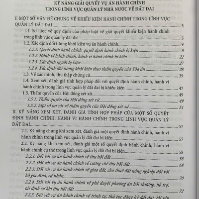 Kỹ năng giải quyết vụ án hành chính trong lĩnh vực Quản lý đất đai và thực tiễn xét xử của Tòa án nhân dân (Tái bản lần thứ nhất, có sửa đổi, bổ sung theo luật đất đai 2024) 
