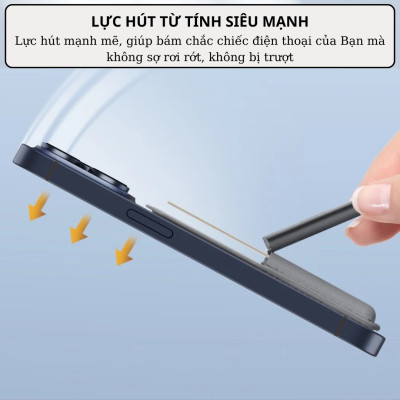 Ví da đựng Card từ tính tích hợp giá đỡ đa năng hiệu WiWU Mag Wallet ATM Visa Card Holder cho iPhone / điện thoại samsung - Hàng nhập khẩu