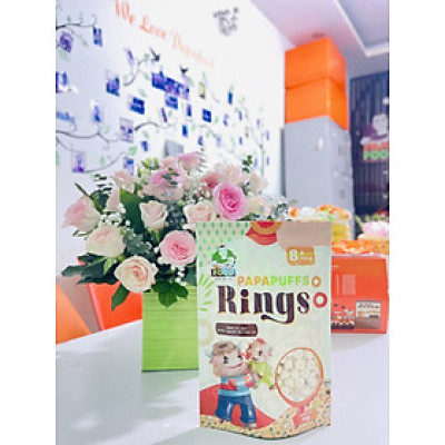 Bánh ăn dặm PAPAFOOD PAPAPUFFS RINGS - 100% Nguyên Liệu Hữu Cơ - Gói 50G