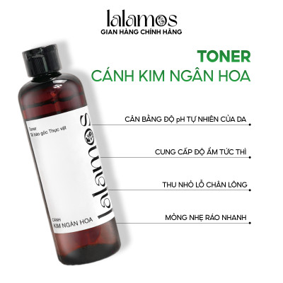 Combo sạch sâu Lalamos Nước tẩy trang 280ml + Sữa rửa mặt 280ml + Toner Kim Ngân Hoa 250ml