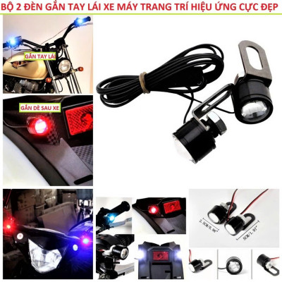 Đèn LED Trang Trí Xe Máy Gắn Chân Gương – Combo 2 Cái, Ánh Sáng Đẹp, Loại Tốt