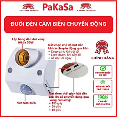Đuôi đèn cảm ứng chuyển động hồng ngoại, đui đèn cảm biến chuyển động hồng ngoại