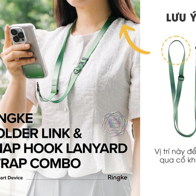 Dây đeo cho điện thoại RINGKE Holder Link & Snap Hook Lanyard Strap - Hàng Chính Hãng