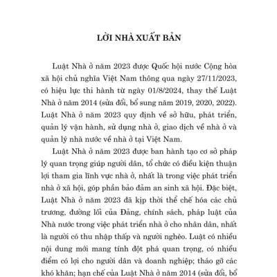 Tìm hiểu Luật nhà ở năm 2023. Những quy định cần biết - bản in 2025