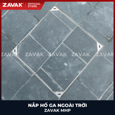 Nắp hố ga ngoài trời inox ZAVAK MHP*-AA60 / KT 60x60cm, lát gạch tối đa 4cm/ tải 800kg