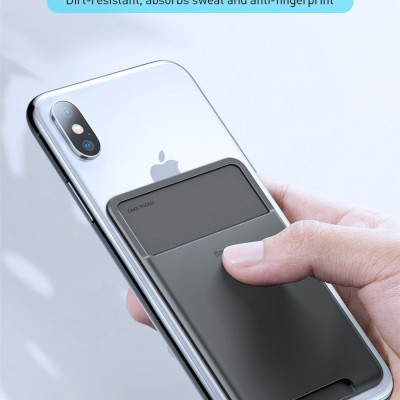 Ốp Lưng Đựng Thẻ Siêu Mỏng Gắn Lưng Điện Thoại Silicon 3M-Chính Hãng Baseus