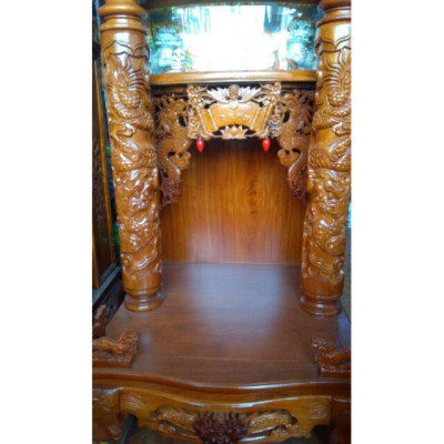 Bàn Thờ Thần Tài Ông Địa 68-108cm gỗ Căm Xe 100%