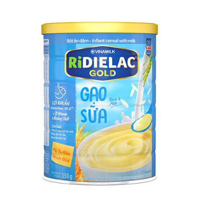 Combo 2 hộp BỘT ĂN DẶM 
RIDIELAC GOLD GẠO SỮA -
 HỘP THIẾC 350G