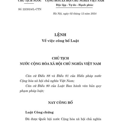 Luật công chứng năm 2024 - bản in 2025