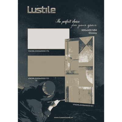 Gạch ốp tường bán sứ LUSTILE VNOML0300600001D1 bề mặt bóng, độ hút nước thấp, kích thước 300mmx600mm, thùng 8 viên - Hàng chính hãng