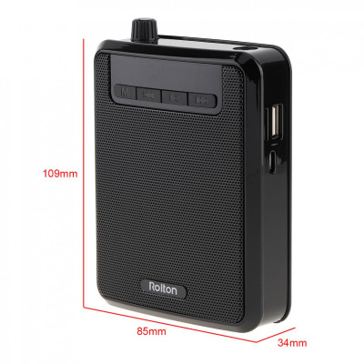 Loa trợ giảng ROLTON K300 – Công suất 5-10W, Tần số 50Hz – 17KHz, Kết nối đa dạng USB Thẻ nhớ gắn ngoài AUX, Pin Lithium 1200mAh 8-10 tiếng sử dụng, Âm thanh chuyên nghiệp, Thiết kế nhỏ gọn, Micro đeo tai, Giảng dạy, Hướng dẫn viên - Hàng nhập khẩu