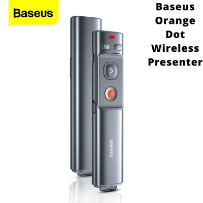 Bút Laser trình chiếu Baseus Orange Dot Wireless Presenter Green Lasercharging cho Laptop Macbook MKCD- Hàng chính hãng