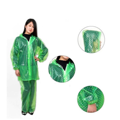 Bộ quần áo mưa chấm bi nhựa dẻo PVC chống thấm siêu bền - Hàng cao cấp