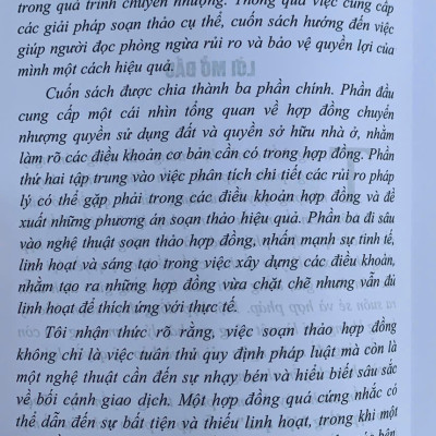 Soạn thảo hợp đồng hiệu quả (tuyển tập): Hợp đồng chuyển nhượng quyền sử dụng đất, quyền sở hữu nhà ở - góc nhìn bên nhận chuyển nhượng