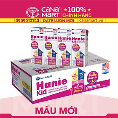 Thùng sữa nước Nutricare Hanie Kid cho trẻ biếng ăn suy dinh dưỡng (180ml)