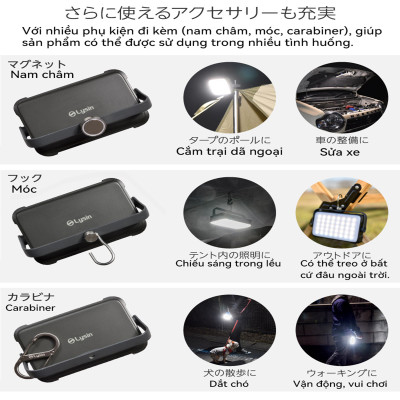 Lysin - đèn led chiếu sáng cầm tay sạc dự phòng 12000mah,cắm trại du lịch,dã ngoại, camping,picnic ngoài trời tiện lợi đa năng chống thấm nước,chống bụi bẩn.