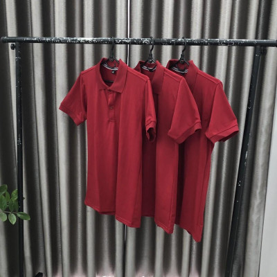 Áo Phông PoLo có cổ , Vải Mặc Mát Áo Thun Có Cổ Cá Sấu 4 Chiều Đỏ Đô