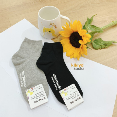 Tất vớ nữ cổ thấp/cổ cao basic cotton Kikiya Hàn Quốc W-A-031
