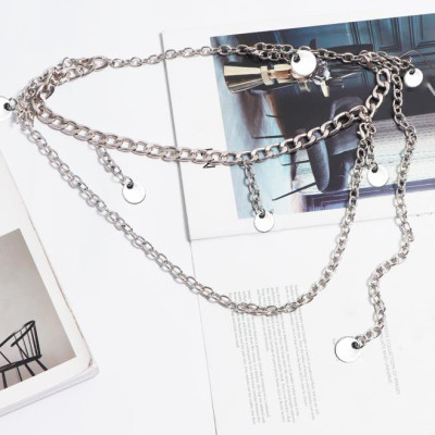 Thắt lưng nữ dây nịt bằng kim loại titan thả vảy tròn