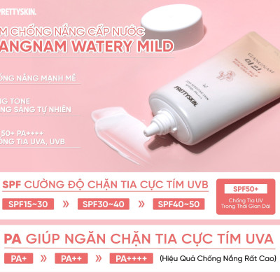 Kem chống nắng cấp nước dành cho da khô Pretty Skin Gangnnam Min Watery Mild Sun Cream