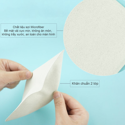 Miếng iGẻ lau màn hình Smartphone Tablet , chất liệu vải Microfiber - Hàng Nhập Khẩu