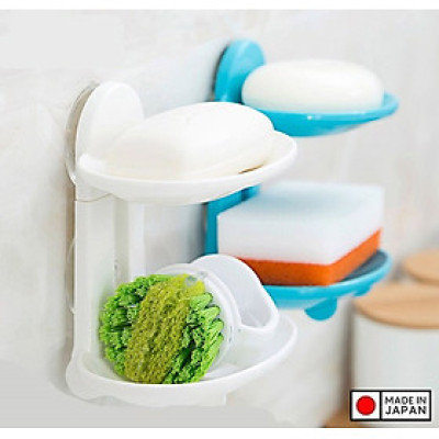 Khay đựng xà bông 2 tầng Inomata màu trắng - Nội địa Nhật Bản