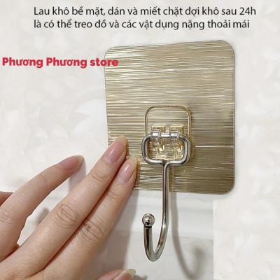 Móc Inox Dán Tường Chịu Lực 15KG Plus Móc Treo Đồ Nặng Dán Tường Chất Lượng Cao