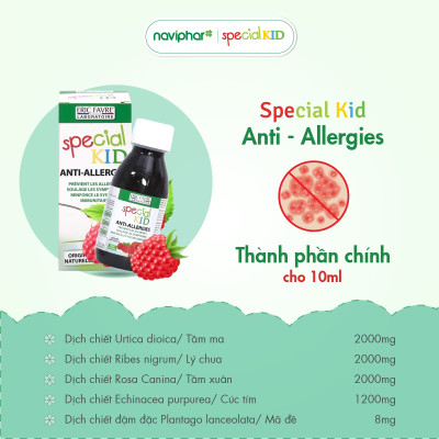 TPBVSK Special Kid Anti-Allergies - Hỗ trợ làm giảm các triệu chứng của dị ứng mẩn ngứa, nổi mề đay (125ml) [Siro – Nhập khẩu Pháp]