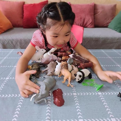 Đồ chơi mô hình động vật hoang dã bằng nhựa dẻo đặc siêu bền 58 chi tiết - Bộ đồ chơi cho bé phân biệt các con vật, con thú phát triển trí não