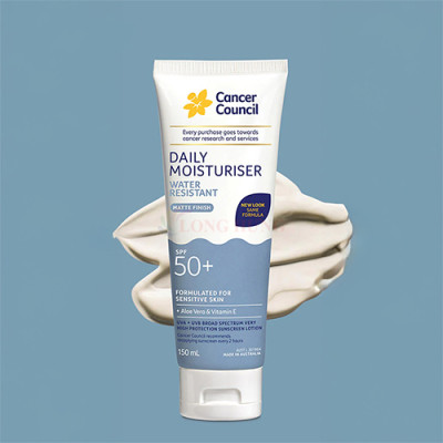 Kem chống nắng lâu trôi Cancer Council Daily Moisturiser Water Resistant SPF50+ (75ml/150ml) - Hàng chính hãng