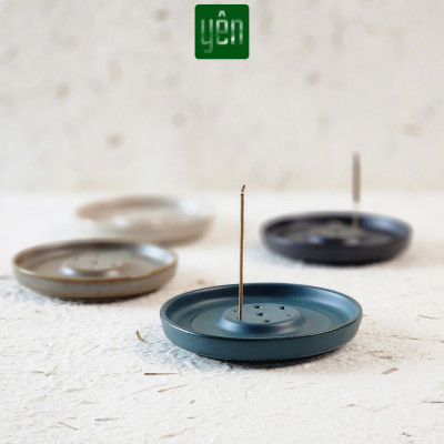 Đế Hứng Nhang Thảo Mộc Yên Bằng Gốm Tối Giản Phong Cách Thiền Nhật Đựng Tàn Nhang