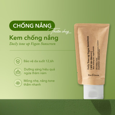Kem Chống Nắng Herbloom Thuần Chay Daily Toneup/ Calming Days Vegan Sunscreen SPF 50+ / PA ++++ 50ML