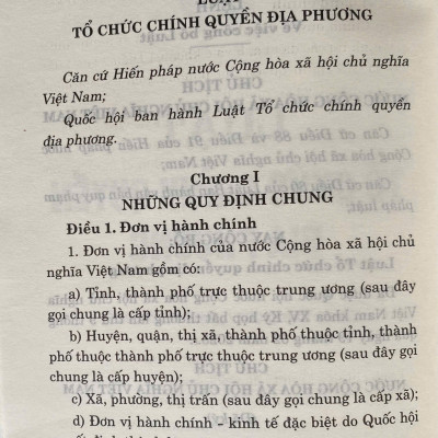 Luật Tổ Chức Chính Quyền Địa Phương 