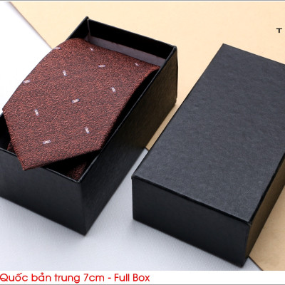 Cavat nam Hàn Quốc cao cấp, Cavat chú rể,MC, công sở bản trung 7cm - Tặng kèm hộp Full box