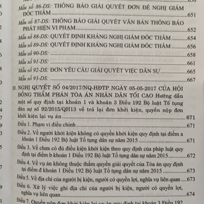 Hệ thống các nghị quyết của Hội đồng Thẩm phán Tòa án nhân dân tối cao về dân sự và tố tụng dân sự từ 1990-2023